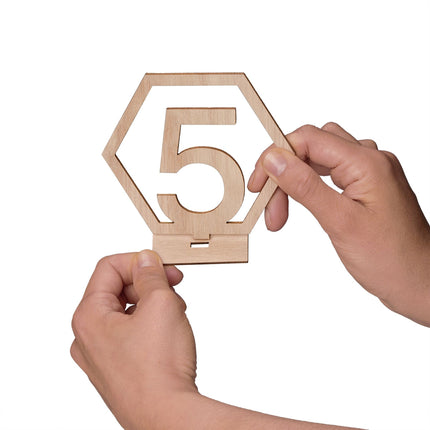 Numéro de table de mariage hexagonal 1-20