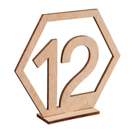 Numéro de table de mariage hexagonal 1-20