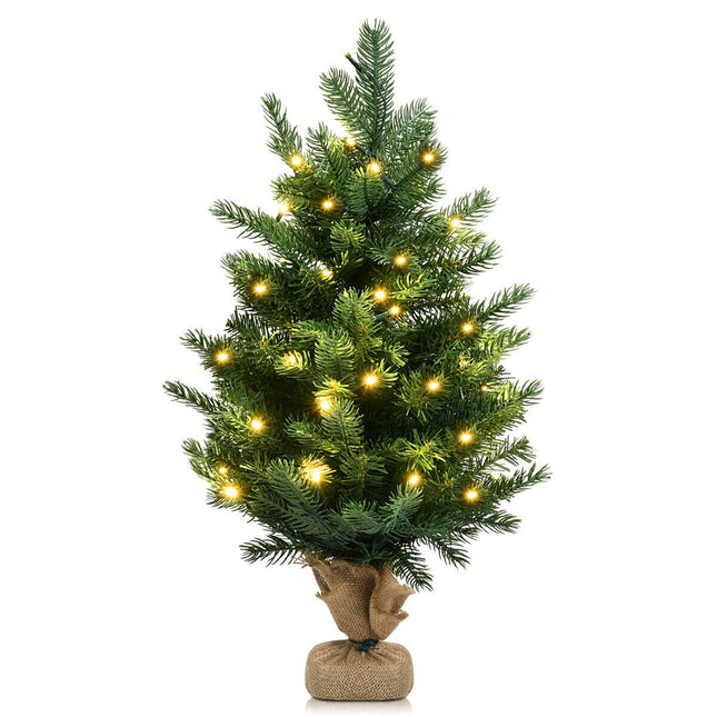 Sapin de Noël artificiel de table, 61 cm (24 pouces), 35 DEL, minuterie