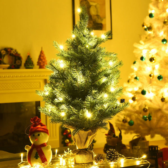 Sapin de Noël artificiel de table, 61 cm (24 pouces), 35 DEL, minuterie