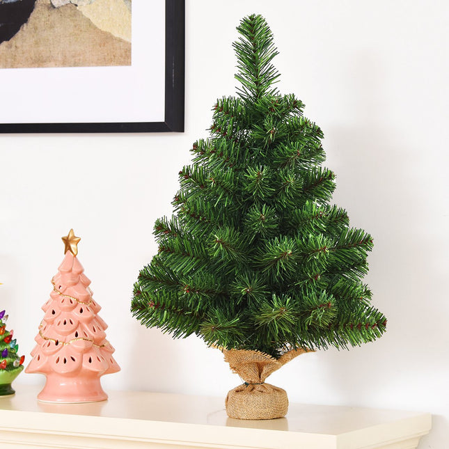 Sapin de Noël artificiel de table, 60 cm, à piles, 67 branches