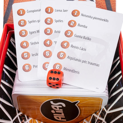 Alias du jeu de société Tactic : Basketball (en langue lettone)