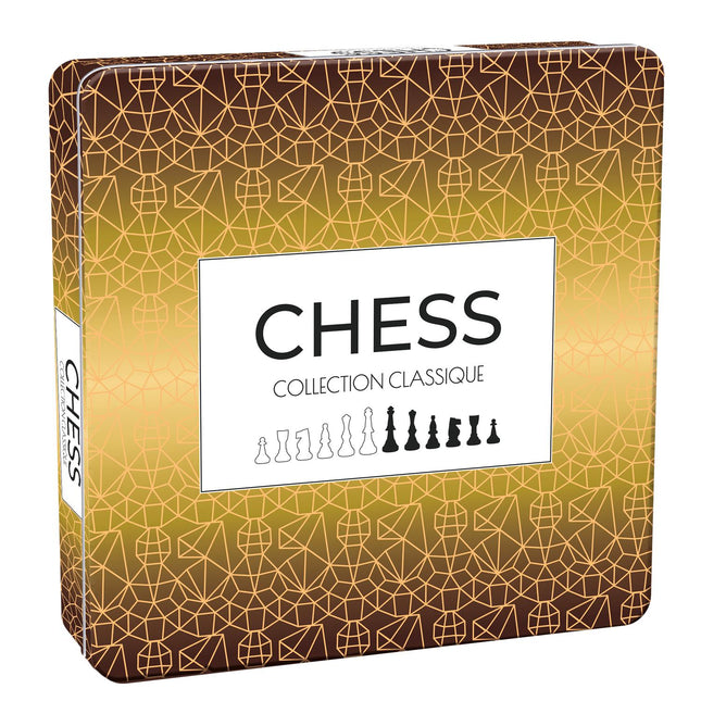 Boîte en fer blanc pour jeu d'échecs tactique