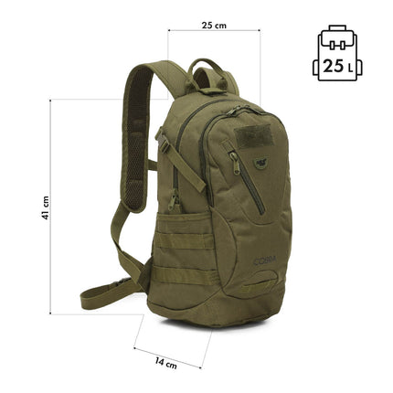 Taktischer Rucksack, 25L, Grün, Strapazierfähiges Design