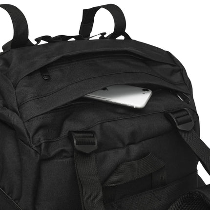 Sac à dos tactique, 70 L, noir, très résistant