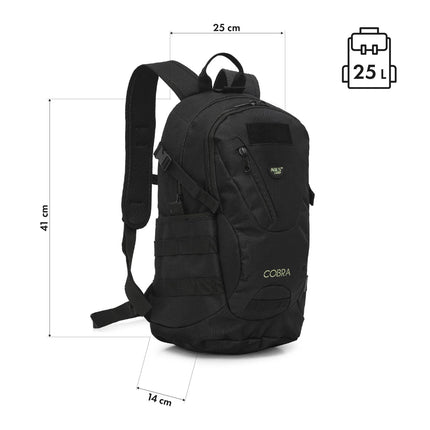 Taktischer Rucksack, Schwarz, 25L Fassungsvermögen