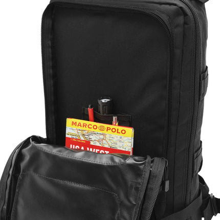 Sac à dos tactique, noir, capacité 45 L