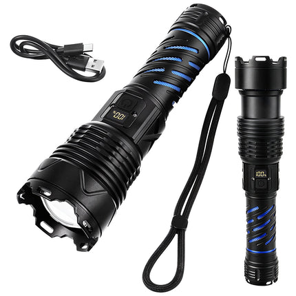 Lampe torche tactique LED 1500 lm, rechargeable et étanche
