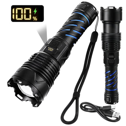 Lampe torche tactique LED 1500 lm, rechargeable et étanche