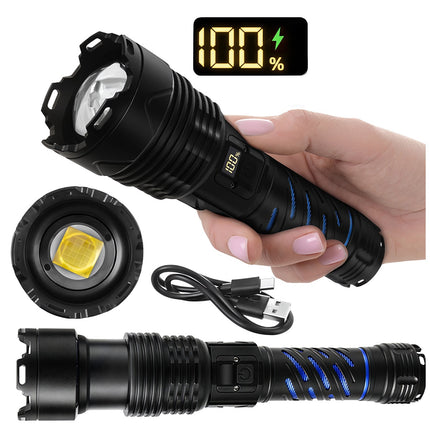 Lampe torche tactique LED 1500 lm, rechargeable et étanche