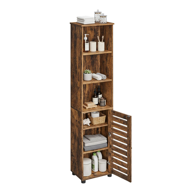 Armoire de salle de bain haute avec étagères réglables