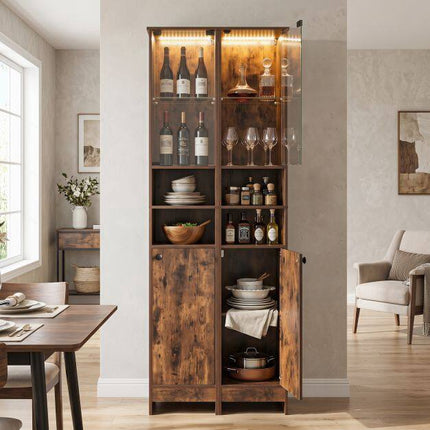 Hoher Badezimmerschrank mit LED-Beleuchtung und Fernbedienung
