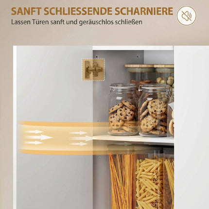Hoher Küchenvorratsschrank, verstellbare Einlegeböden, Hochglanzweiß