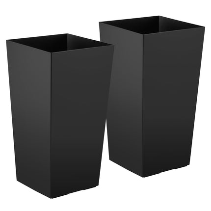 Tall Tapered Planters Set of 2, 750 mm, Casters, Black