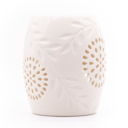 Lampe à parfum pour bougie chauffe-plat, en céramique, design noir et blanc