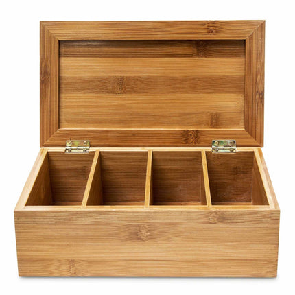 Teebox aus Bambus mit 4 Fächern