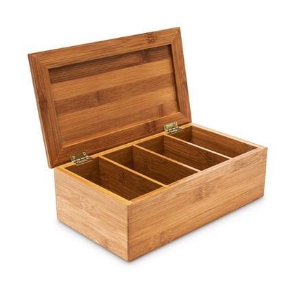 Teebox aus Bambus mit 4 Fächern