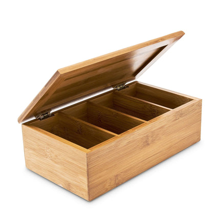 Teebox aus Bambus mit 4 Fächern