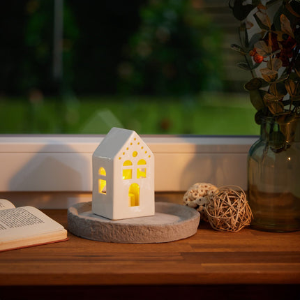 Maison de thé en céramique blanche