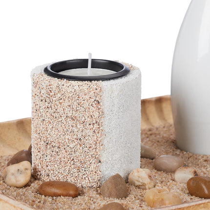 Ensemble de photophores avec jardin zen