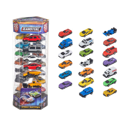 Ensemble de modèles de voitures moulées sous pression Teamsterz, 7 cm, 20 pièces
