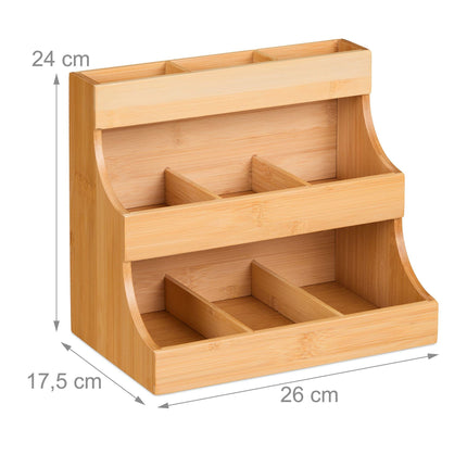 Tee-Organizer 9 Fächer Bambus