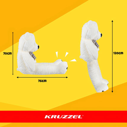 Ours en peluche de 140 cm, couleur crème, avec nœud papillon