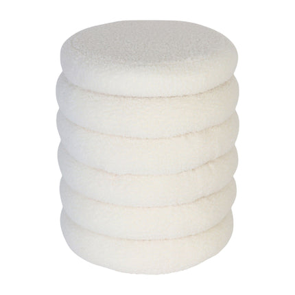 Tabouret de rangement en tissu Teddy avec compartiment caché