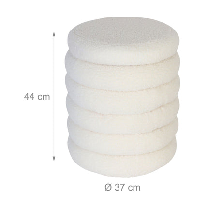 Tabouret de rangement en tissu Teddy avec compartiment caché