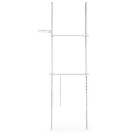 Portant à vêtements télescopique, réglable en métal, blanc