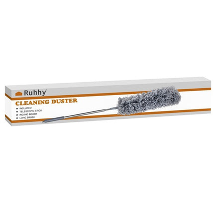 Brosse télescopique à poussière avec 2 embouts interchangeables