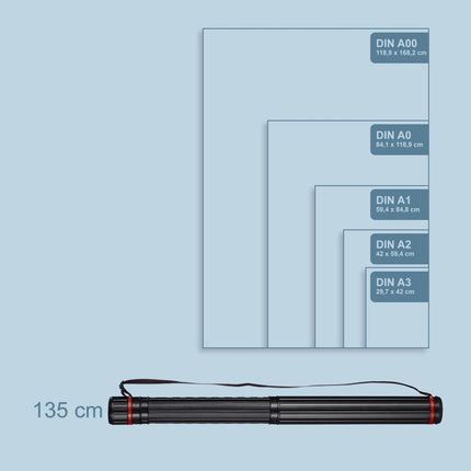 Tube télescopique pour affiches avec sangle réglable