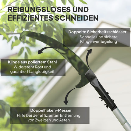 Teleskop-Baumschere, 1,5–2,6 m, rostbeständige Klinge