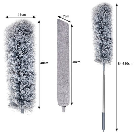 Brosse à poussière télescopique avec deux accessoires