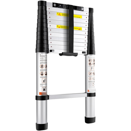 Telescoping Aluminum Ladder 12.5 Ft, 375 Lb Capacity