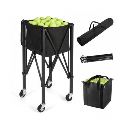 Chariot à balles de tennis pliable pour 150 balles avec sac