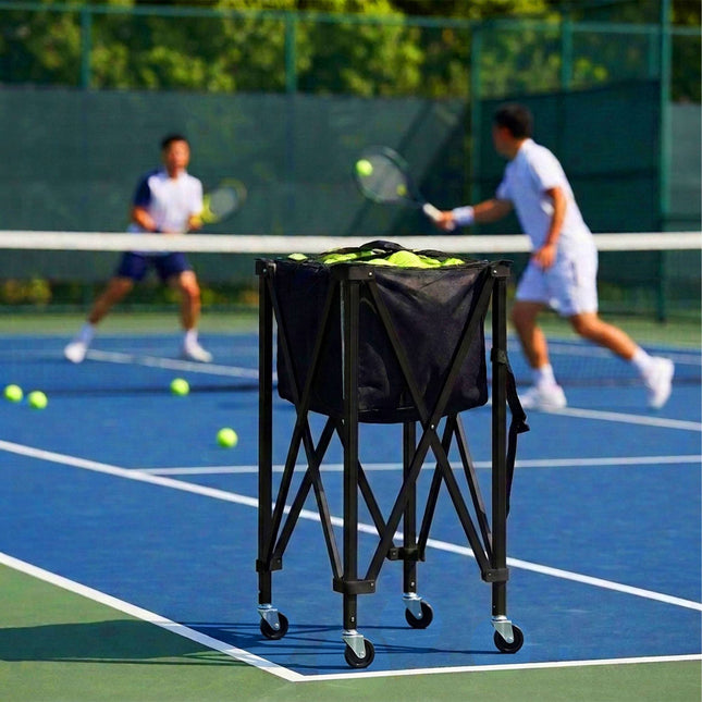 Chariot à balles de tennis pliable pour 150 balles avec sac