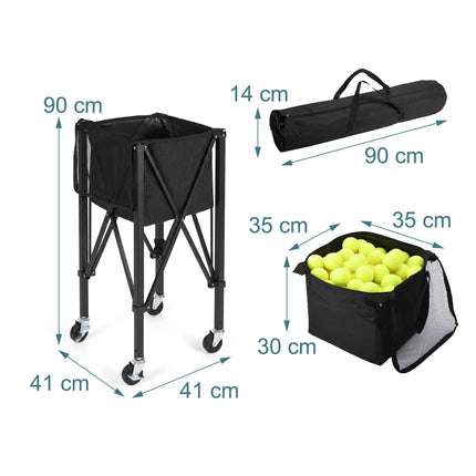 Chariot à balles de tennis pliable pour 150 balles avec sac