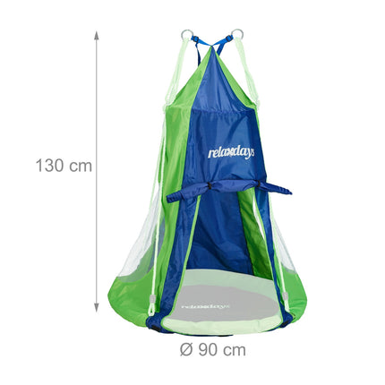 Tente pour balançoire Nest bleu vert