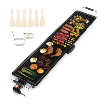 Plaque de cuisson Teppanyaki 1800 W, antiadhésive, température réglable, 100 cm