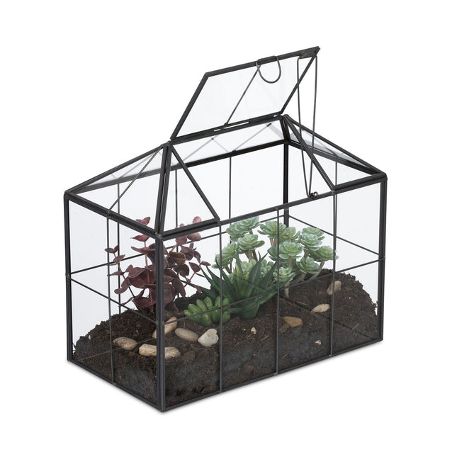 Terrarium pour plantes d'intérieur - Serre en verre en forme de maison