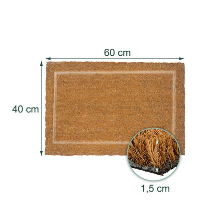 Paillasson en fibre de coco texturée, 60 x 40 cm, fibres naturelles