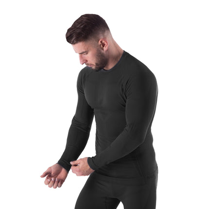 Thermoaktives Herren-Unterwäsche-Set, Schwarz, L/XL