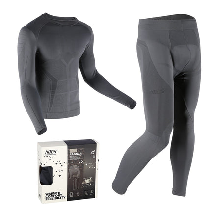 Ensemble de sous-vêtements thermoactifs pour homme, gris, 2XL/3XL