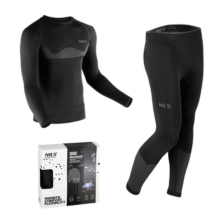 Thermoaktives Unterwäsche-Set, Schwarz, Herren 2XL/3XL