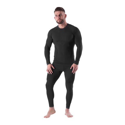 Thermoaktives Unterwäsche-Set, Schwarz, Herren 2XL/3XL