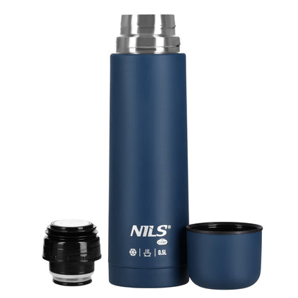 Thermos 500 ml, bleu, idéal pour les voyages