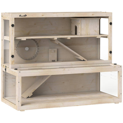 Hamsterkäfig mit drei Ebenen, Häuschen und Zubehör, 100x50x84 cm