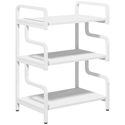 Support d'imprimante à trois niveaux avec rangement, 55 x 40 x 77 cm, blanc