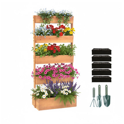 Jardinière à étages avec bacs pour herbes aromatiques et légumes